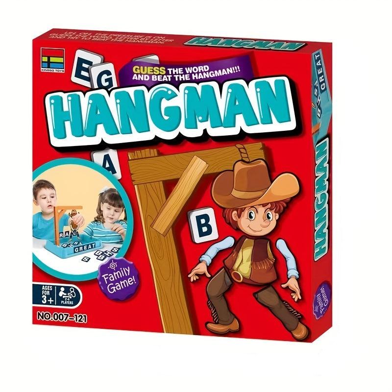 Rotes Hangman-Spiel für Kinder, Familienspiel, ab 3 Jahren, Lernspielzeug, Buchstaben.