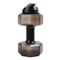 Schwarze Hantel-Wasserflasche, 2,2L, Kunststoff, Fitness, Sport, Trinkflasche.