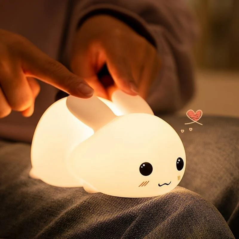 Nachtlicht Hase LED Kinderzimmer Lampe, dimmbar, warmweiß, süßes Design, Geschenkidee