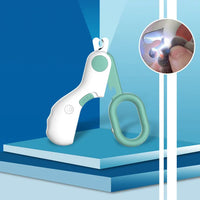 Professionelle Haustier-Nagelknipser mit LED-Licht, weiß-grün, für kleine Hunde und Katzen.