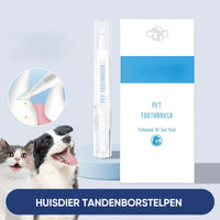Transparente Haustier-Zahnbürste, Kunststoff, für Hunde und Katzen, Zahnpflege, weiß-blau.