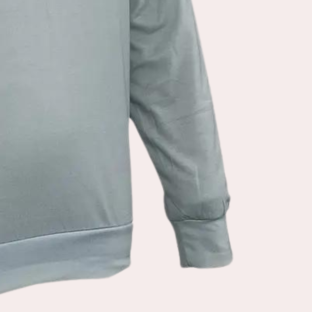 Graues Langarmshirt aus Baumwolle, lässig, bequem, für Herren, modisch, Freizeitkleidung.