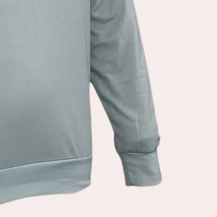 Graues Langarmshirt aus Baumwolle, lässig, bequem, für Herren, modisch, Freizeitkleidung.