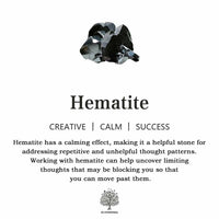 Hämatit-Stein, schwarz, glänzend, beruhigend, kreativ, Erfolg, Heilstein, Meditation, Energie.