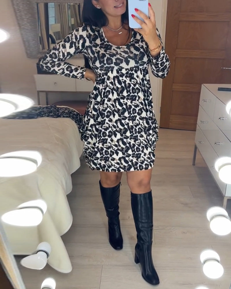 Herbstkleid mit Leopardenmuster – Leona