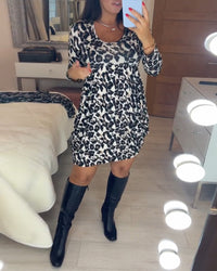 Herbstkleid mit Leopardenmuster – Leona