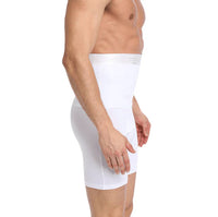 Männer Miederhose, weiß, figurformend, hoher Bund, nahtlos, Shapewear für Herren.