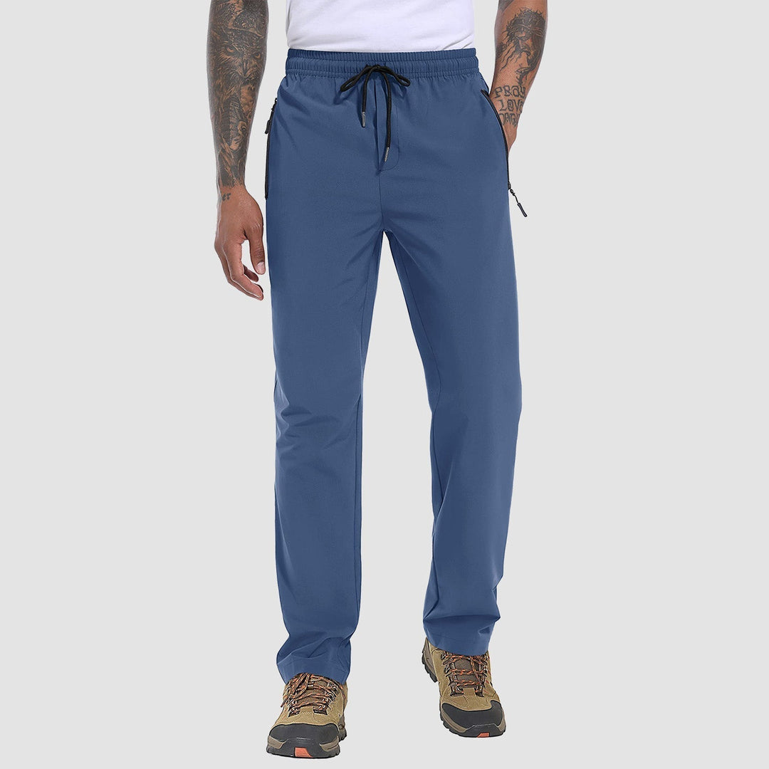 Männer-Schnelltrocknende Hose, blau, elastisch, leicht, atmungsaktiv, ideal zum Wandern.