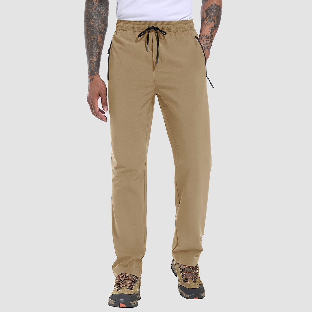 Männer Schnell Trocknende Hose Beige, Stretch, Leicht, Atmungsaktiv, Wandern, Laufen