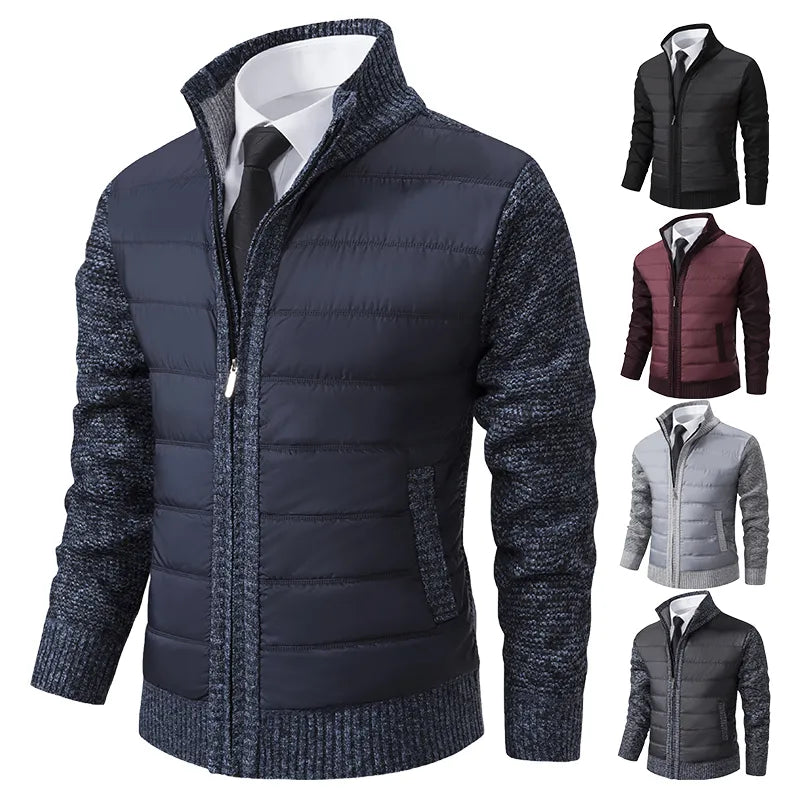 Herren Strickjacke, warm, modisch, schwarz, grau, rot, Reißverschluss, Herbst Winter Kollektion.