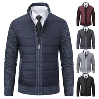 Herren Strickjacke, blau, gesteppt, warm, modisch, Herbst Winter, casual, bequem, verschiedene Farben.