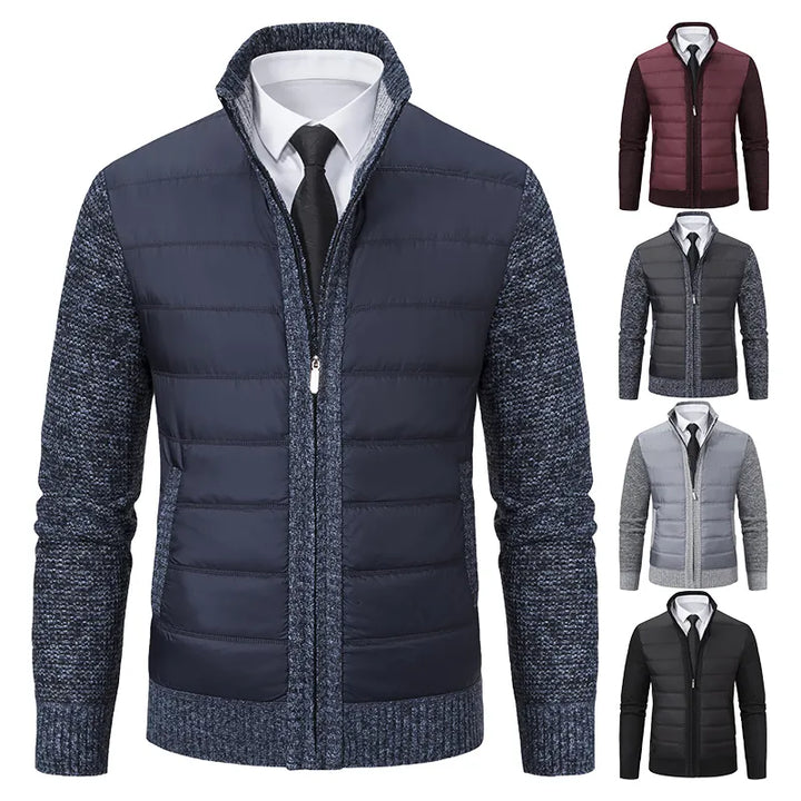 Herren Strickjacke, blau, gesteppt, warm, modisch, Herbst Winter, casual, bequem, verschiedene Farben.