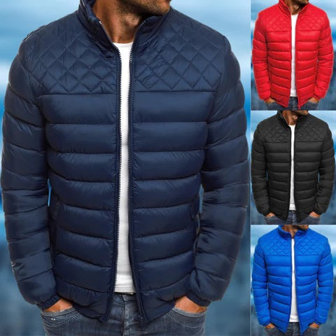 Herren-Daunenjacke, wasserabweisend, in Blau, Rot, Schwarz, ideal für Winter, Outdoor.