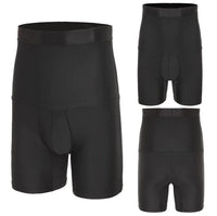 Schwarze Herren-Miederhose, nahtlos, elastisch, stützend, formend, Unterwäsche.