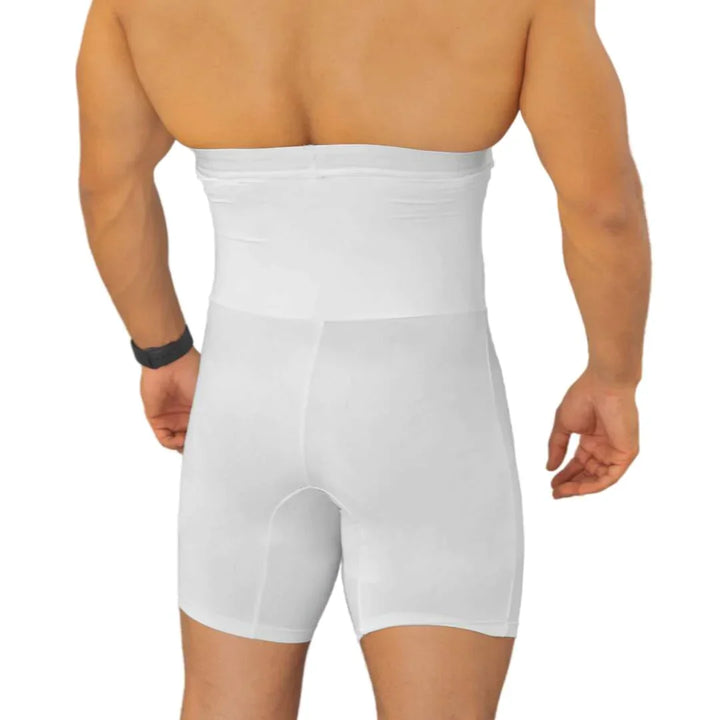 Männer Miederhose, weiß, nahtlos, formend, Bauchkontrolle, Shapewear für Herren.