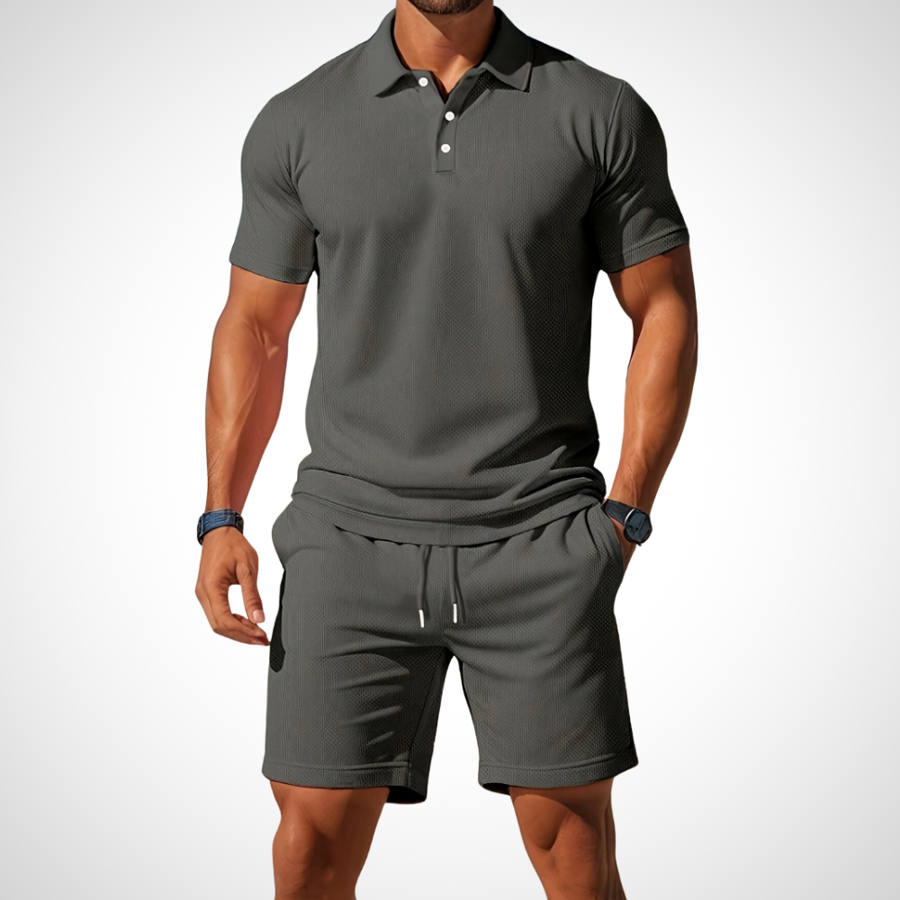 Lässiges Poloshirt- und Shorts-Set für Herren – Enrico