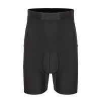 Schwarze Herren-Kompressionsshorts, nahtlos, atmungsaktiv, Sportbekleidung.