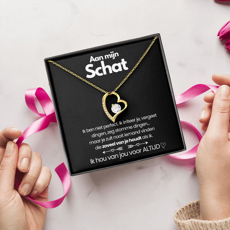 Goldene Herz-Halskette in Geschenkbox, romantisches Schmuckgeschenk, Valentinstag, Liebe.