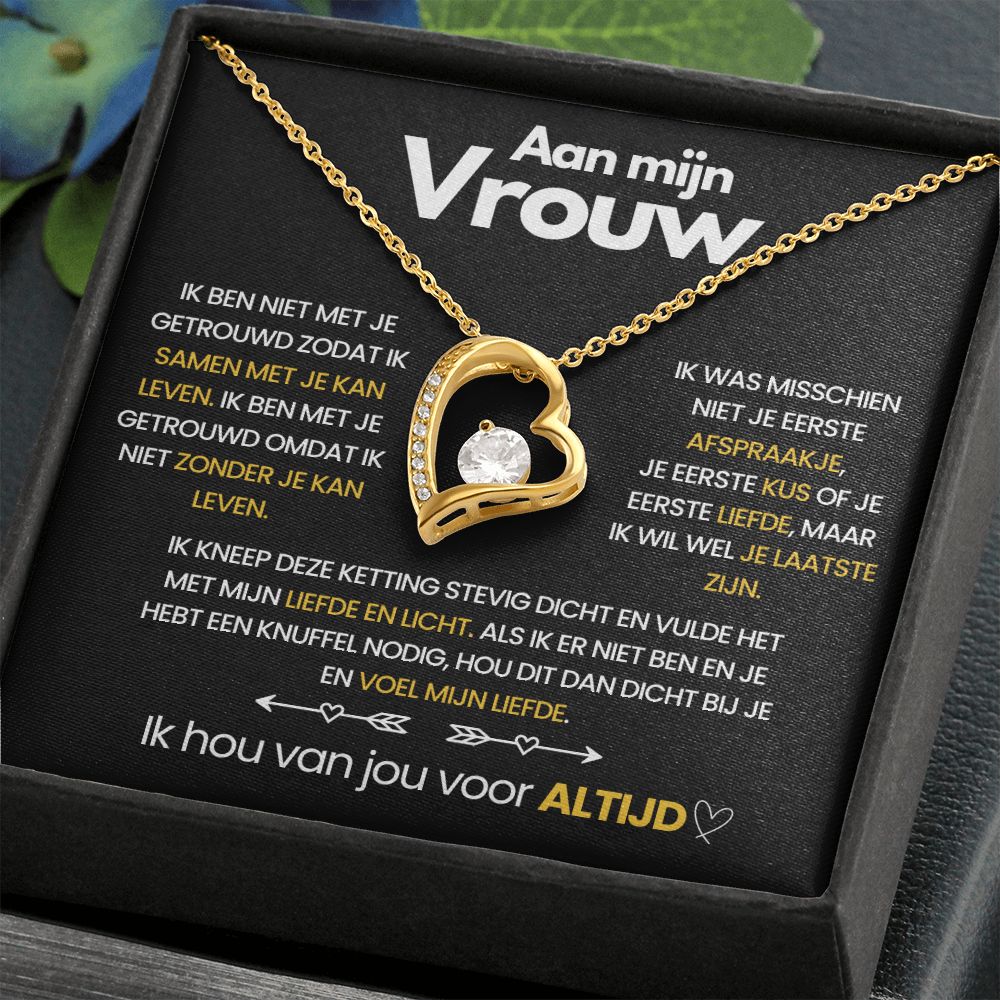 Goldene Herz-Halskette mit Diamant, Geschenkbox, romantische Botschaft, Schmuck für Frauen.