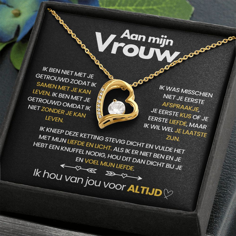 Goldene Herz-Halskette mit Diamant, Geschenkbox, romantische Botschaft, Schmuck für Frauen.