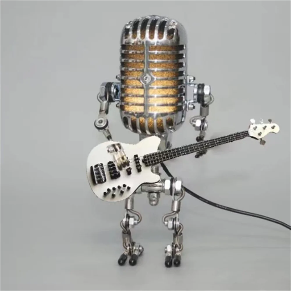 Dekorative Mikrofon-Roboterlampe mit Gitarre – Max