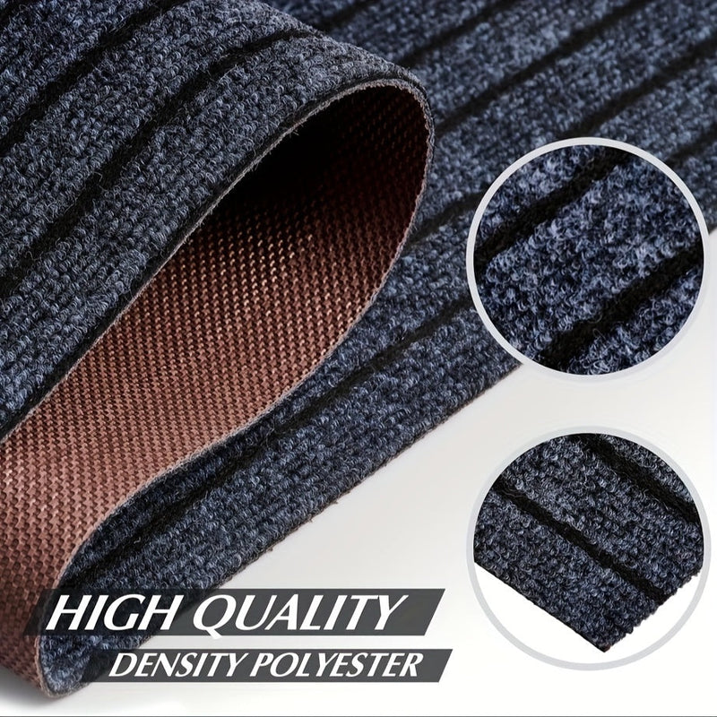 Hochwertiger, gestreifter Polyesterstoff, dunkelblau, für Polster und Dekoration.