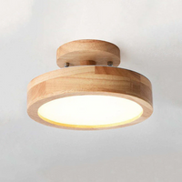 Deckenleuchte Holz LED rund, moderne Deckenlampe, warmweißes Licht, skandinavisches Design.