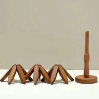 Holzspielzeug Domino-Set, naturbelassen, stapelbar, Lernspielzeug, Montessori, Kinderzimmer-Deko.