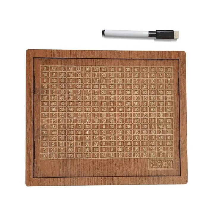 Holzspielbrett mit Zahlenraster und abwischbarem Stift, Lernspielzeug, Mathematik, Kinder.