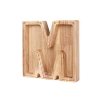 Holzbuchstabe M, natur, dekorativ, Wanddekoration, rustikaler Stil, 3D-Design, 20 cm hoch.