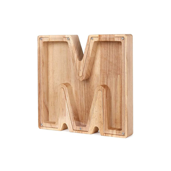 Holzbuchstabe M, natur, dekorativ, Wanddekoration, rustikaler Stil, 3D-Design, 20 cm hoch.