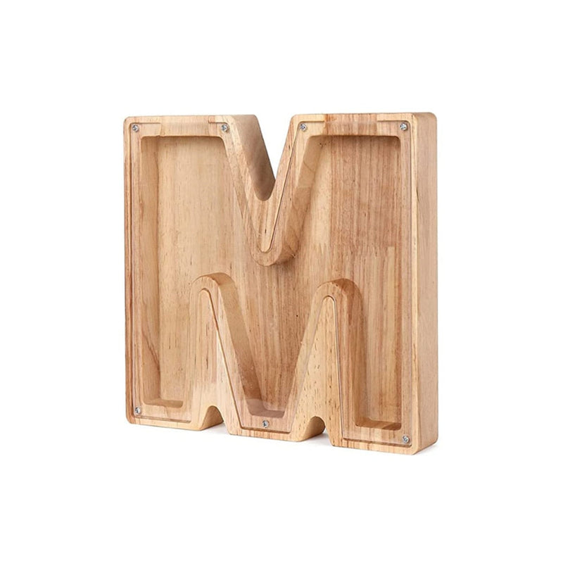 Holzbuchstabe M, natur, dekorativ, Wanddekoration, rustikaler Stil, 3D-Design, 20 cm hoch.