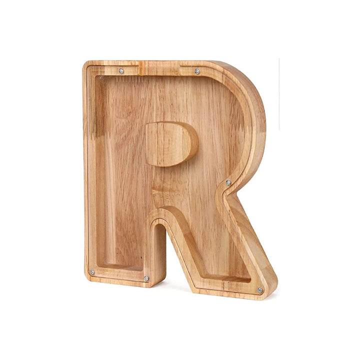 Holzbuchstabe R, rustikales Design, Dekoration, Naturholz, Wandmontage, 3D-Effekt