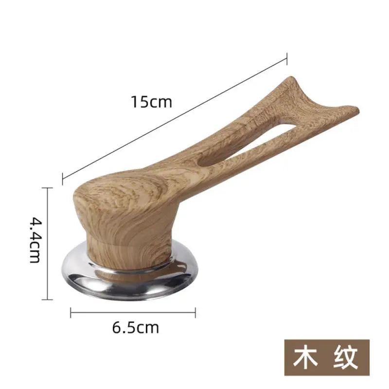 Holzgriff für Topfdeckel, 15 cm, Edelstahl, ergonomisch, hitzebeständig, Küchenzubehör.