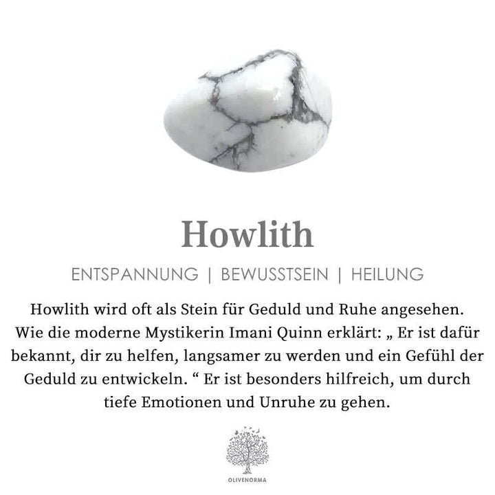 Weißer Howlith-Stein, Marmoroptik, Entspannung, Bewusstsein, Heilung, Edelstein-Dekoration.