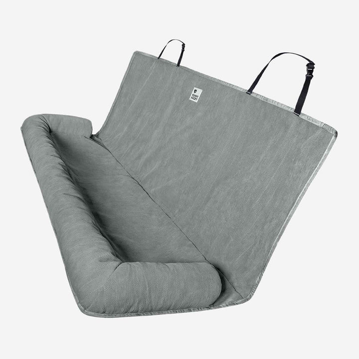 Grauer Hundebett-Autositz, waschbar, strapazierfähig, für Haustiere, Reisen, Komfort.