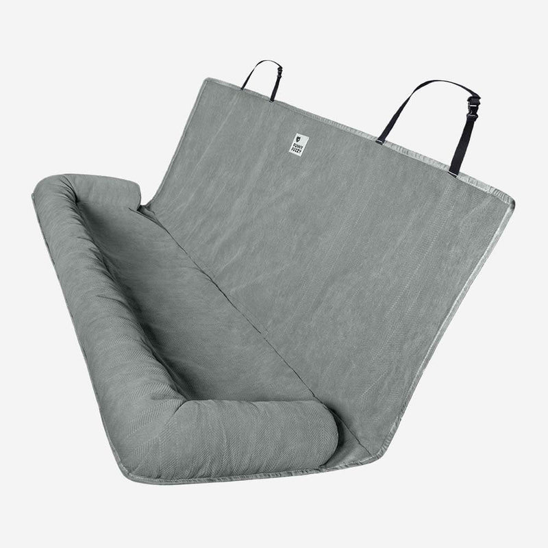 Grauer Hundebett-Autositz, waschbar, strapazierfähig, für Haustiere, Reisen, Komfort.