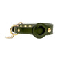 Grünes Lederhundehalsband mit goldenen Nieten und Anhänger, stilvoll und robust.