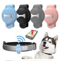 Vier bunte Hundehalsband-Tracker, GPS-Tracking, Silikon, für Haustiere.