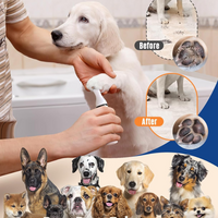 Hundepflege: Vorher-Nachher-Bild von sauberen Pfoten, verschiedene Hunderassen, Pfotenreinigung.