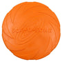Orange Hundespielzeug Frisbee aus Gummi, langlebig, ideal für Apportierspiele im Freien.