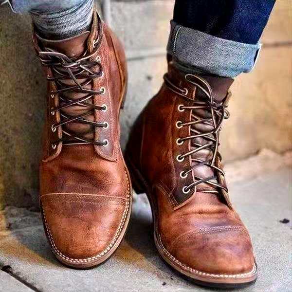 Herren Retro Schnürboots wasserdicht mit Antirutschsohle – Damian
