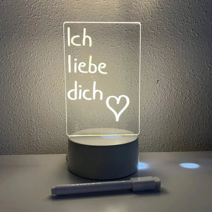 LED-Nachttischlampe mit "Ich liebe dich" Gravur, Herzsymbol, weiß, romantische Dekoration