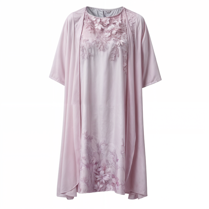 Herbstliches Stilvolles Geblümtes A-Linien Kleid mit Weste für Damen – Miray