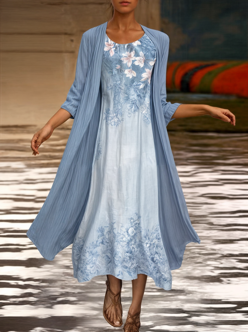 Herbstliches Kleid mit Blumenmuster – Eliana