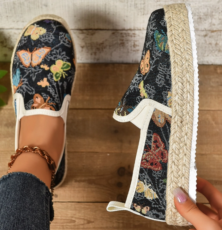 Herbstliche Espadrilles mit Blumenmuster – Fleur