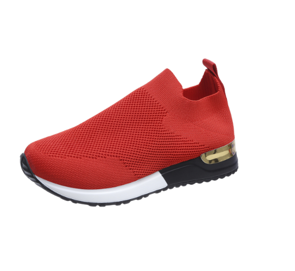 Roter Sneaker aus Mesh, rutschfeste Sohle, sportlich, bequem, modisch, Unisex-Schuh.