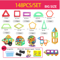 Magnetische Konstruktionsbausteine für Kinder – Lernspiel mit 118/148 Teilen