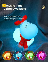 Niedliches Rentier-Nachtlicht, LED, mehrfarbig, Kinderzimmer-Dekoration, energiesparend.