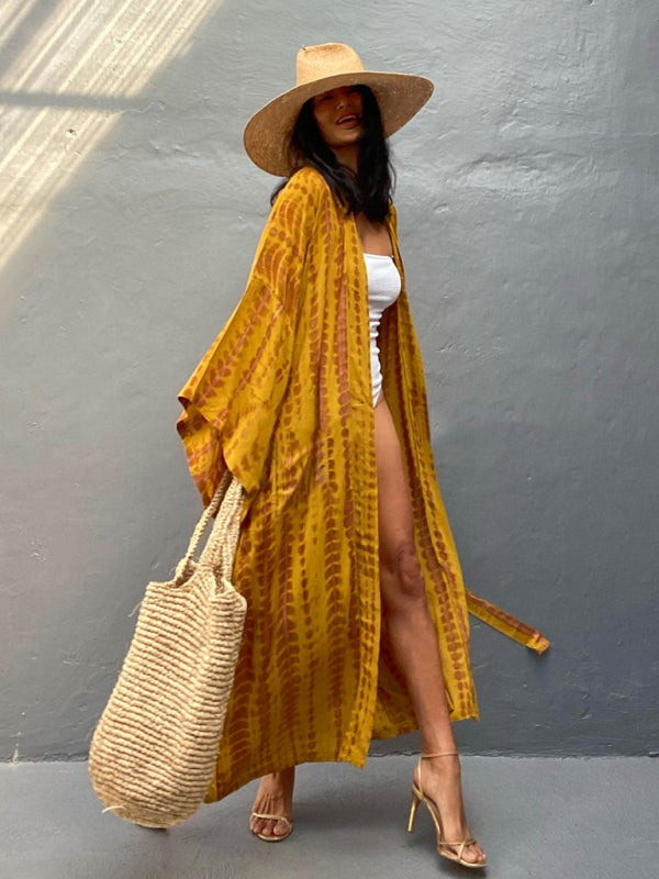 Gewebter Kimono mit Bindegürtel – Leona